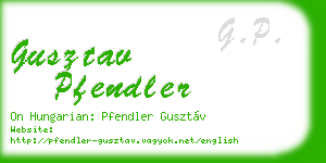 gusztav pfendler business card